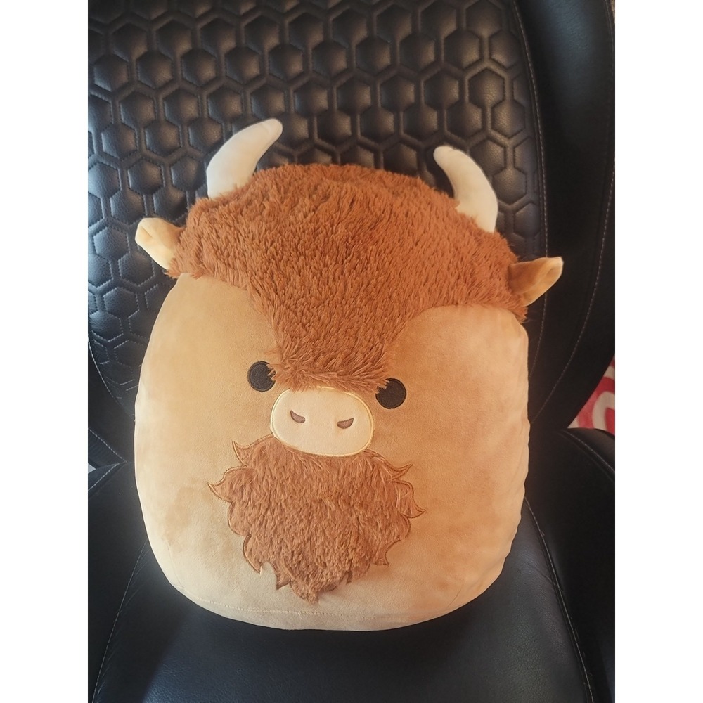 Squishmallows DUNKIE The BISON Plush Brown Highland Cow Stuffed Buffalo 14"
